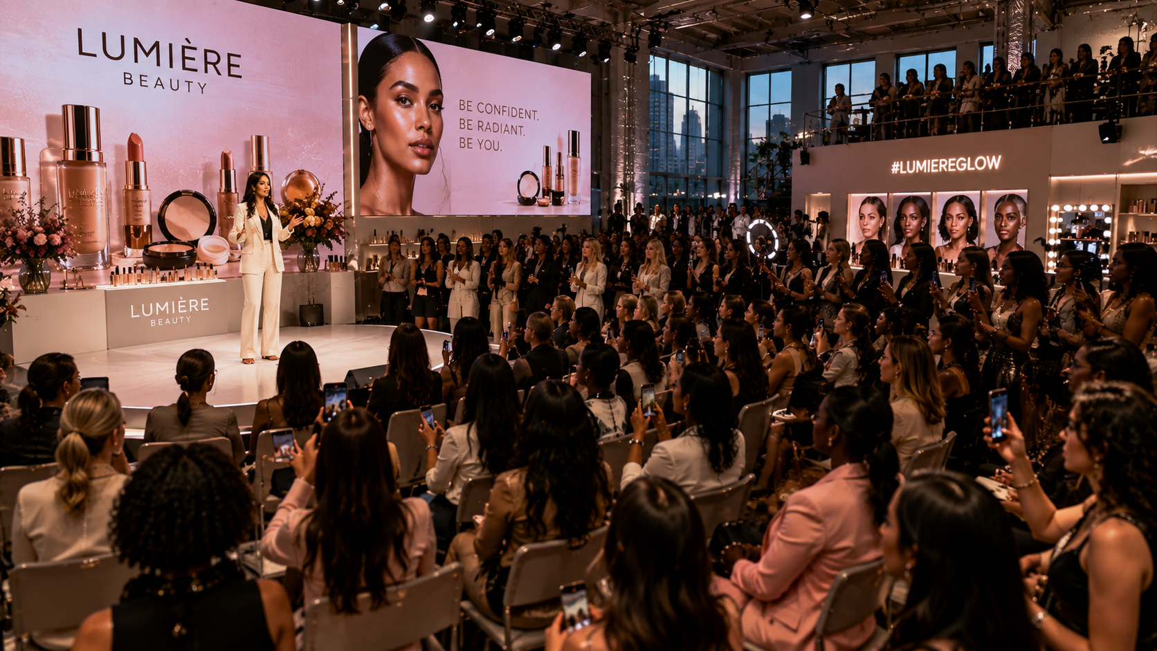 A premium beauty brand launch attended by customers and creators