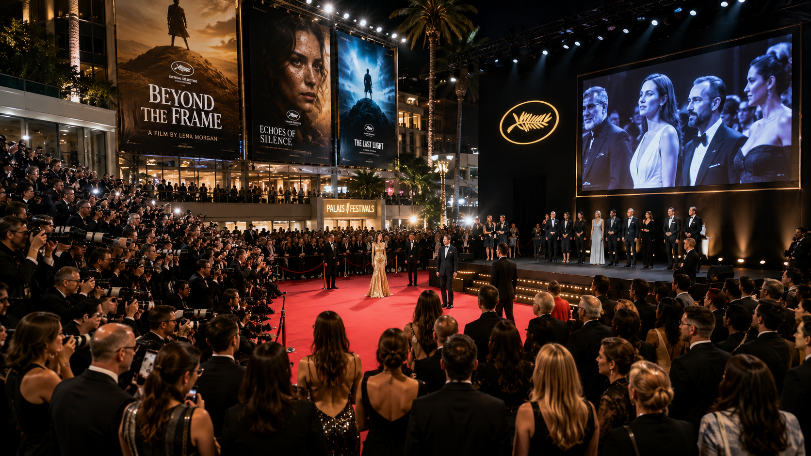 A major international film premiere with media and guests